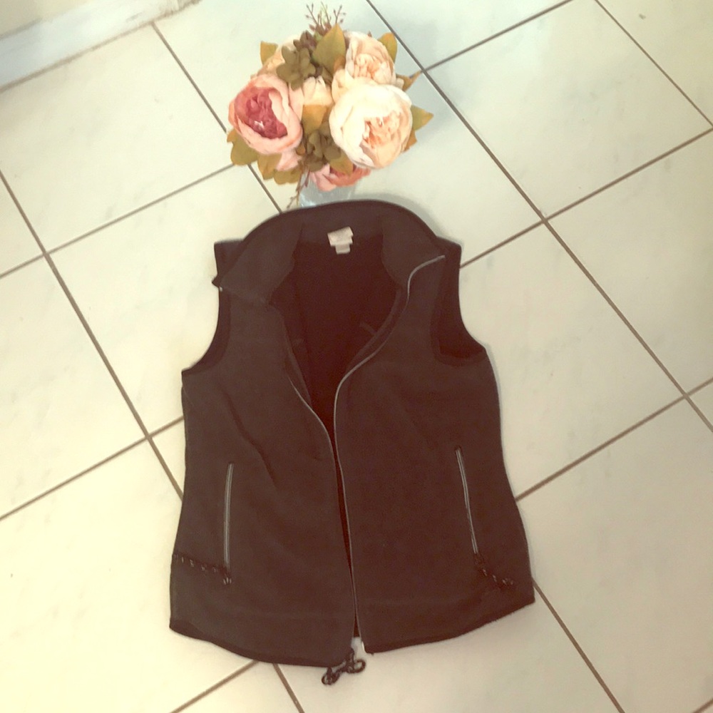 Old navy grey and black small zip up vest